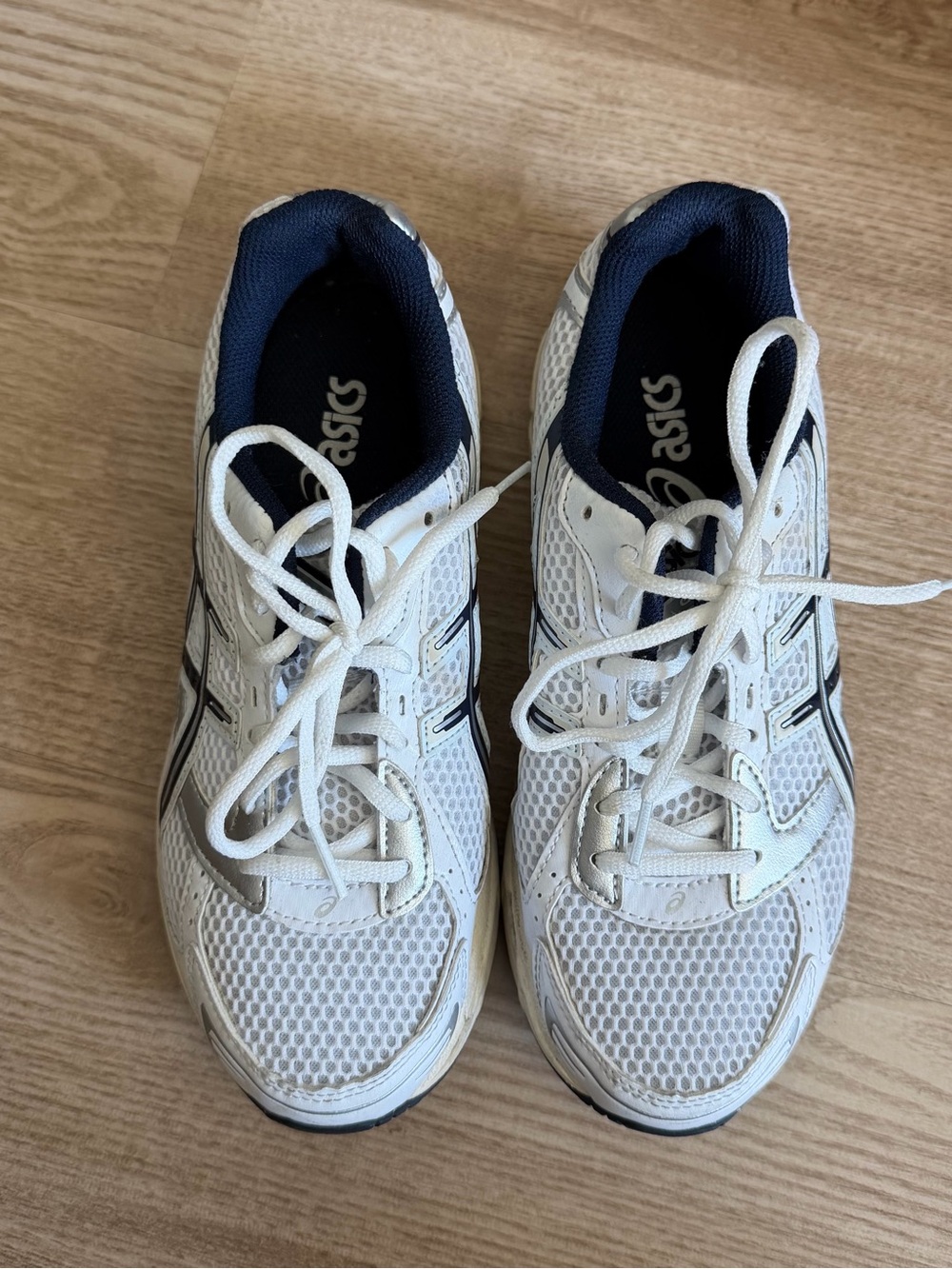 ASICS Gel 1130 White Midnight Women’s 8 Athletic Sneaker Mesh Lace Up Low Top